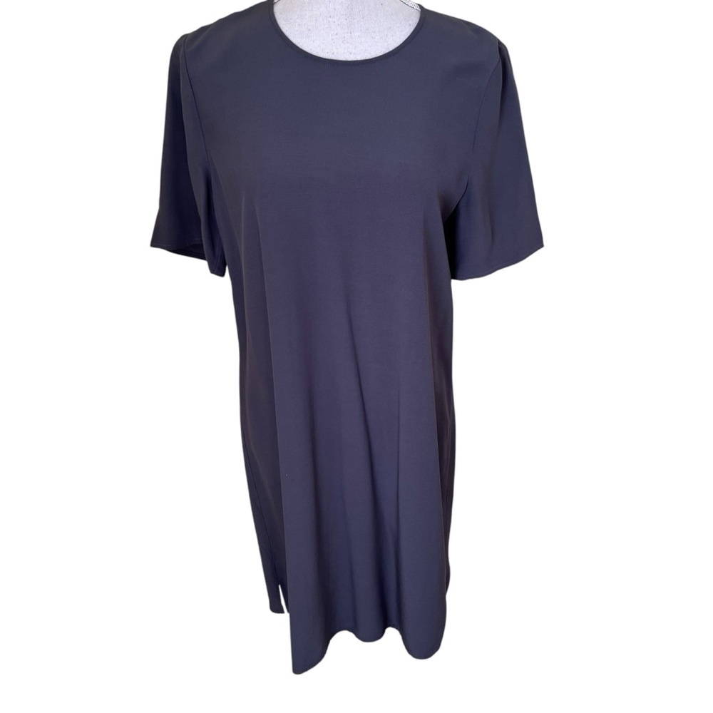 Eileen Fisher Grey Short Sleeve Shift Dress Petite S